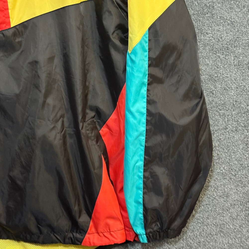 Bleecker Mercer Jacket Mens Large Colorblock Windbreaker Retro Hooded 1/4 Zip - Picture 3 of 9